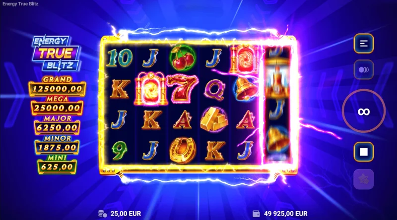 Energy True Blitz - tabla de patrones en el juego base